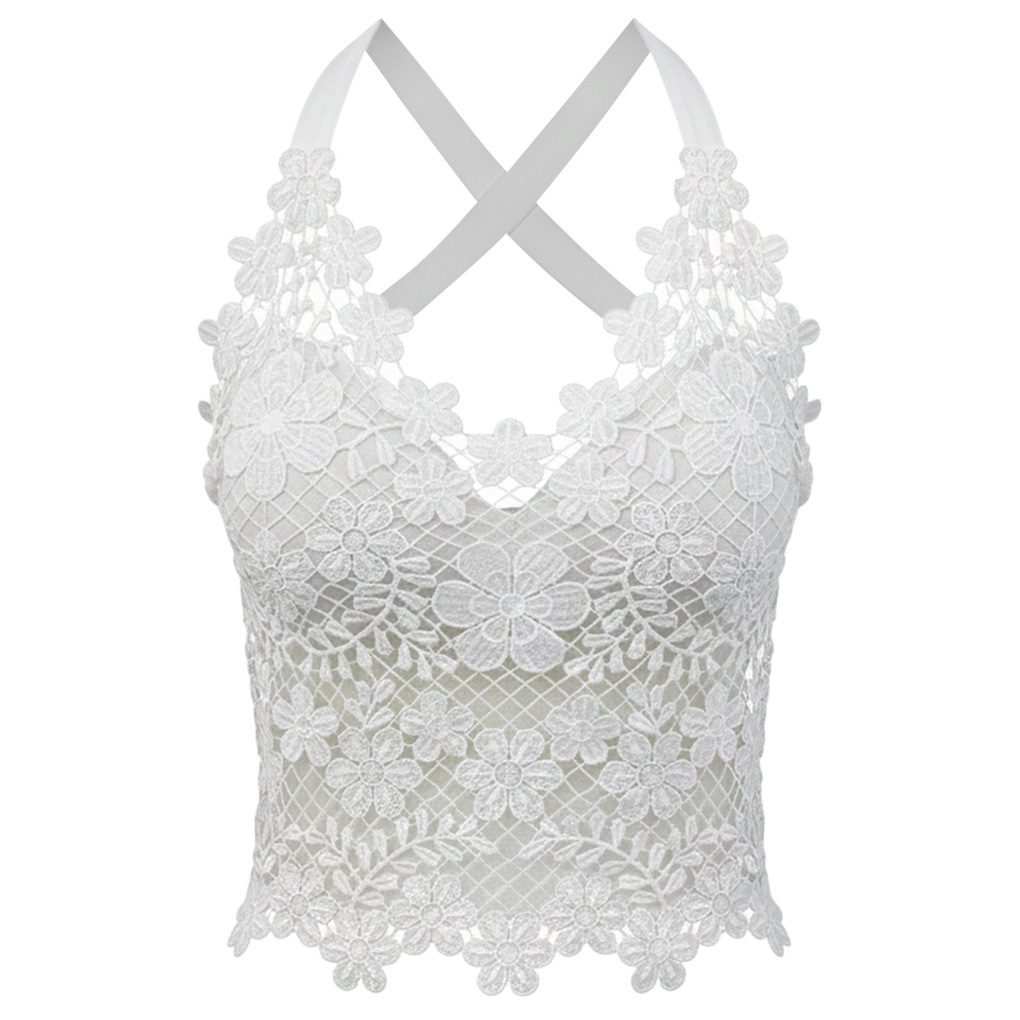 تاپ زنانه ماییلدا مدل گل گلی گیپوری کد 5474-1837