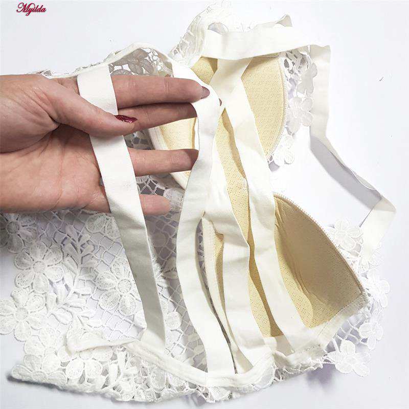 تاپ زنانه ماییلدا مدل گل گلی گیپوری کد 5474-1837