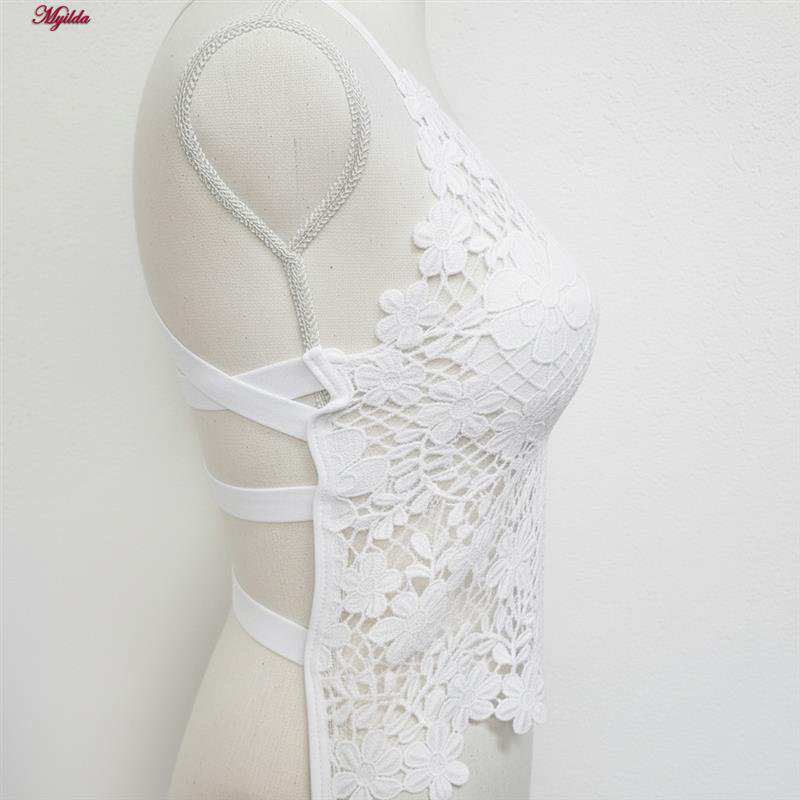 تاپ زنانه ماییلدا مدل گل گلی گیپوری کد 5474-1837