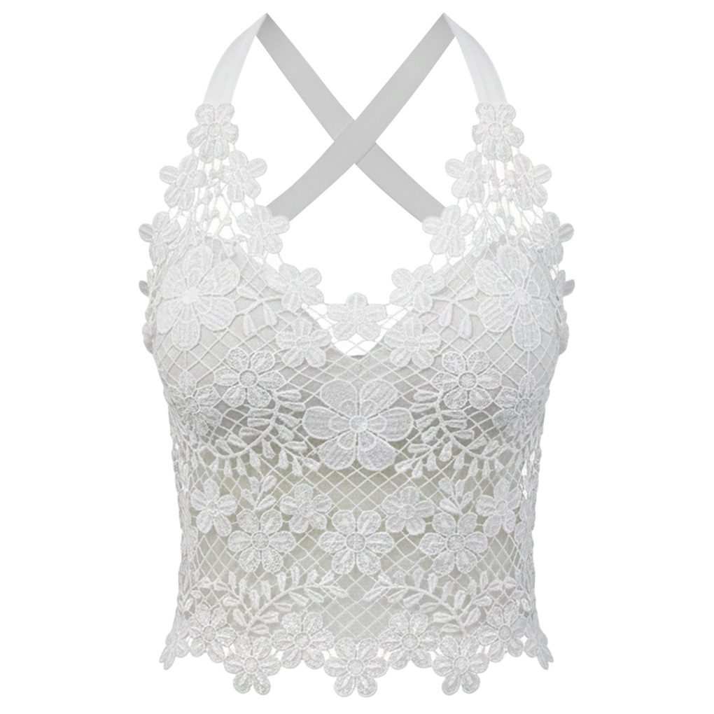 تاپ زنانه ماییلدا مدل گل گلی گیپوری کد 5474-1837