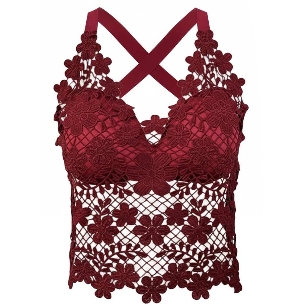 تاپ زنانه ماییلدا مدل گل گلی گیپوری کد 5474-1837