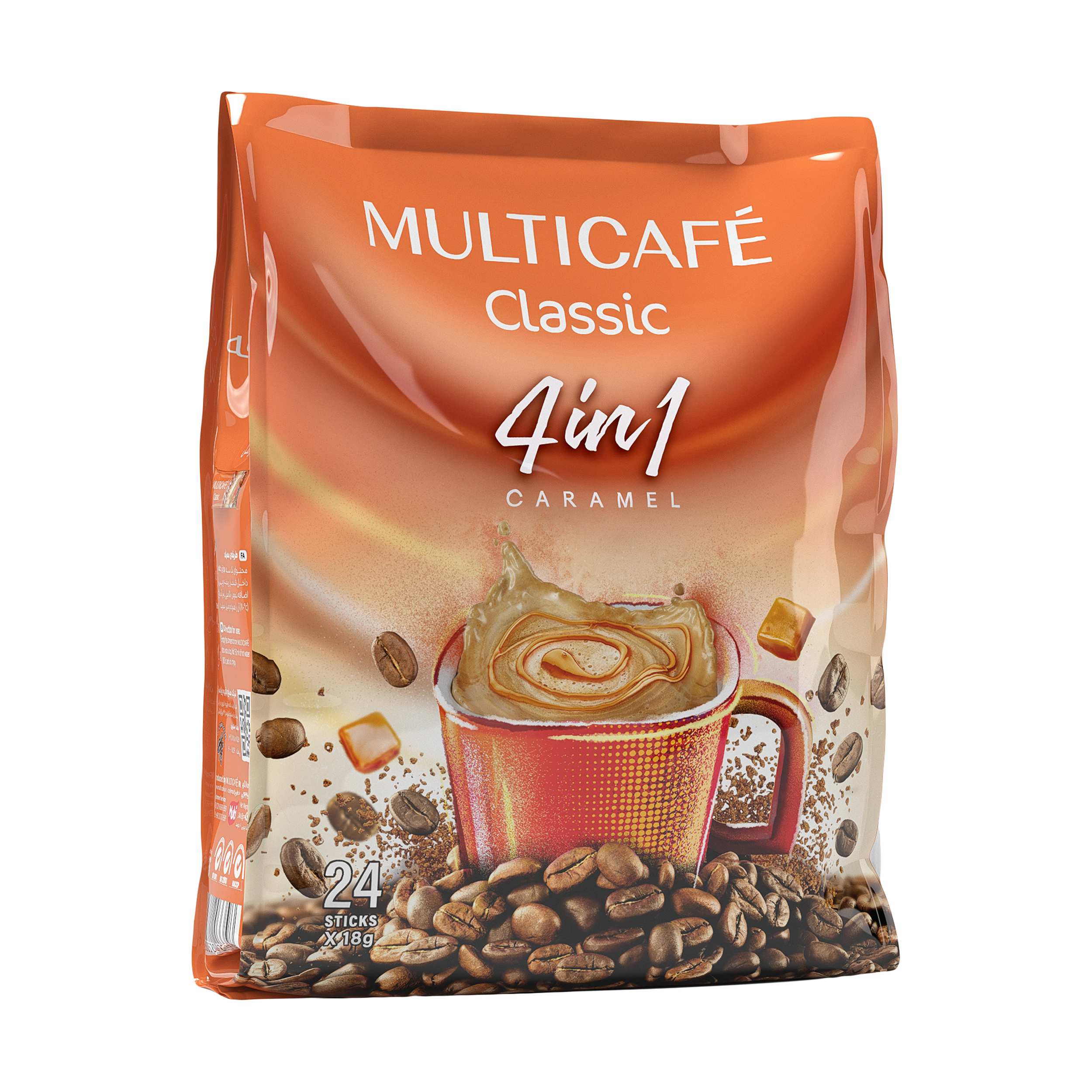 پودر قهوه فوری 1 × 4 کلاسیک مولتی کافه - 18 گرم بسته 24 عددی ایرسامارکت
