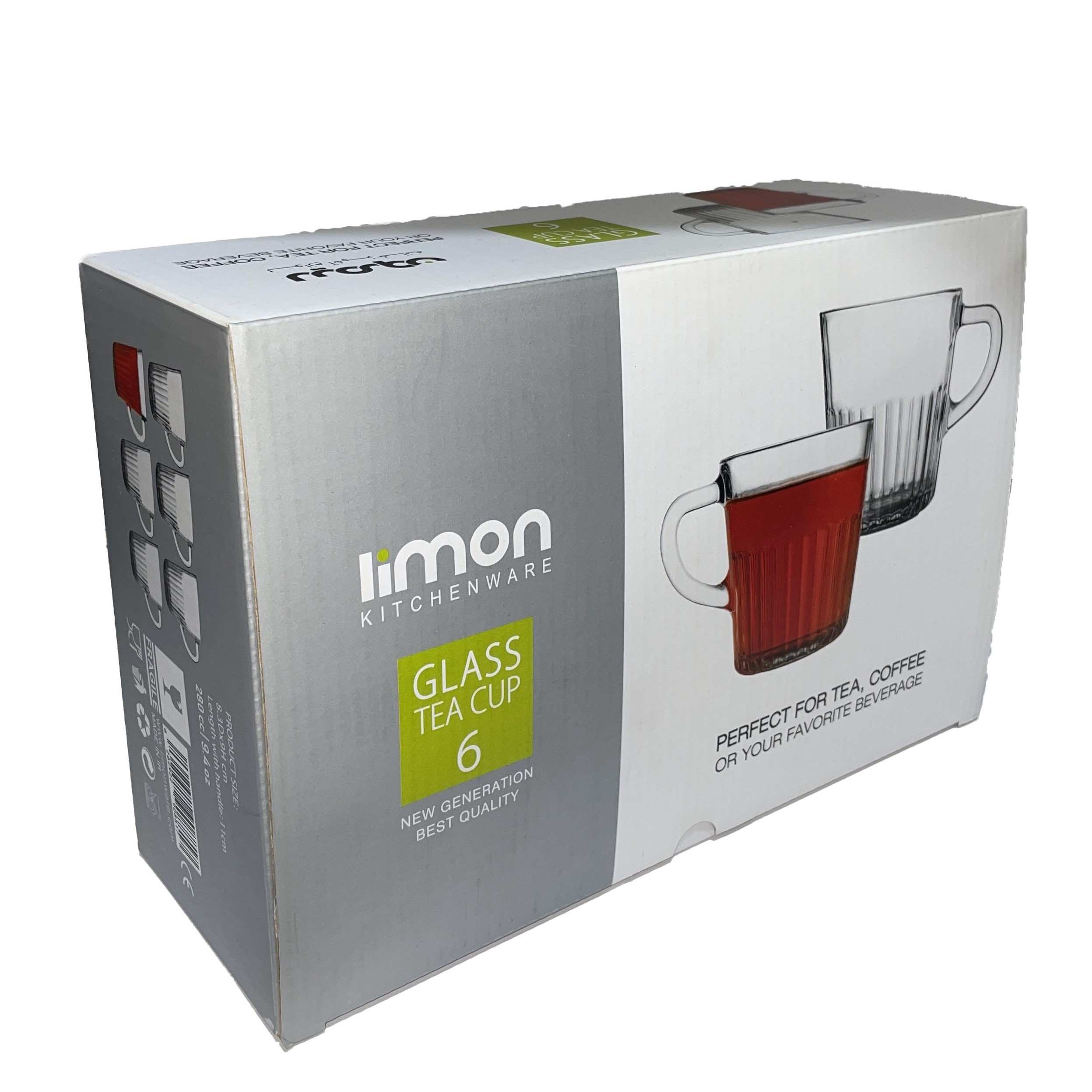 لیوان لیمون مدل دسته دار کد 2281 - 280 سی سی مجموعه 6 عددی ایرسامارکت