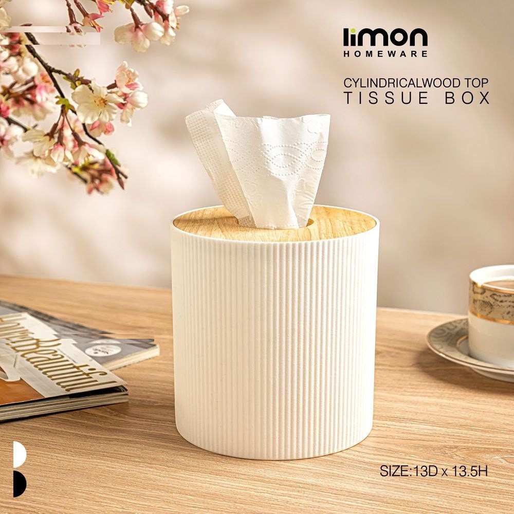 جعبه دستمال کاغذی لیمون مدل استوانه کد 2370 ایرسامارکت