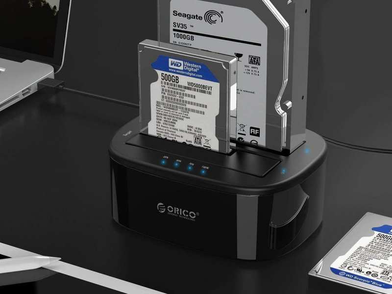 داک هارددیسک اینترنال اوریکو Orico 2.5-3.5 inch 2 Bay USB3.0 Hard Drive Dock 6228US3-C