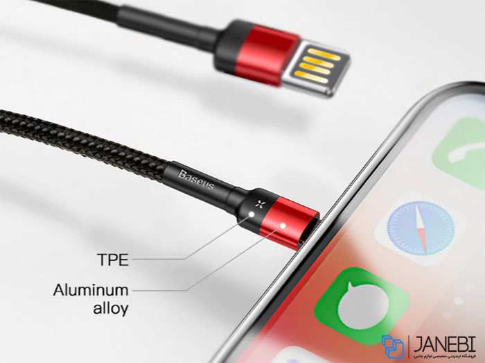 کابل شارژ لایتنینگ بیسوس Baseus Cafule Special Edition Lightning Cable 1m CALKLF-GG1