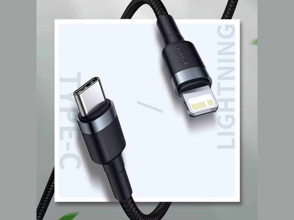 کابل شارژ سریع تایپ سی به لایتنینگ 20 وات یک متری بیسوس Baseus CATLKLF Cafule Type-C to Lightning Cable