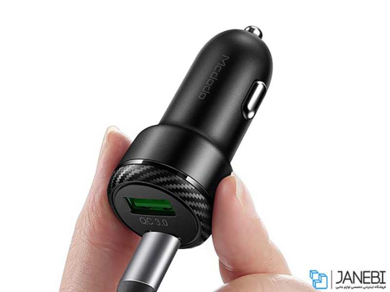 شارژر فندکی فست شارژ ماشین تایپ سی 38 وات مک دودو CC-597