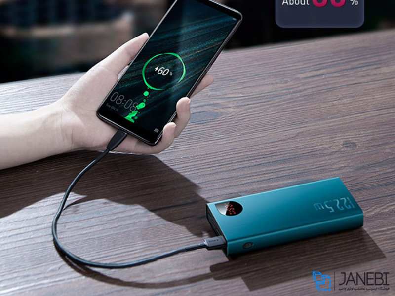 پاور بانک فست شارژ ۲۰۰۰۰ بیسوس Baseus Adaman Metal Digital Display 20000mAh