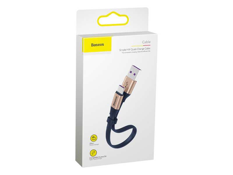 کابل سوپرشارژ کوتاه تایپ سی بیسوس Baseus Simple HW Quick Charge Cable 23cm