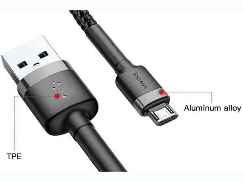 کابل شارژ و انتقال داده میکرو یو اس بی بیسوس Baseus Cafule Micro USB Cable 2m