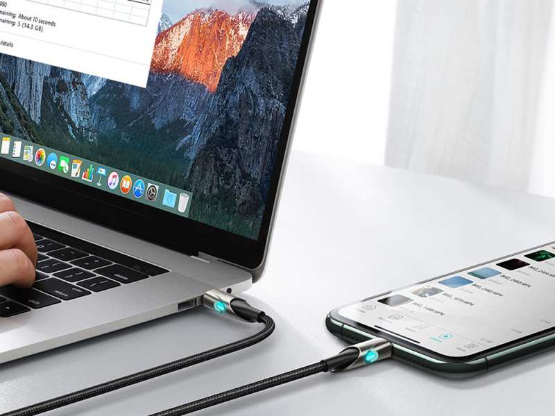 کابل شارژ سریع تایپ سی به لایتنینگ بیسوس Baseus Fish Eye Type-C to Lightning Cable 1M