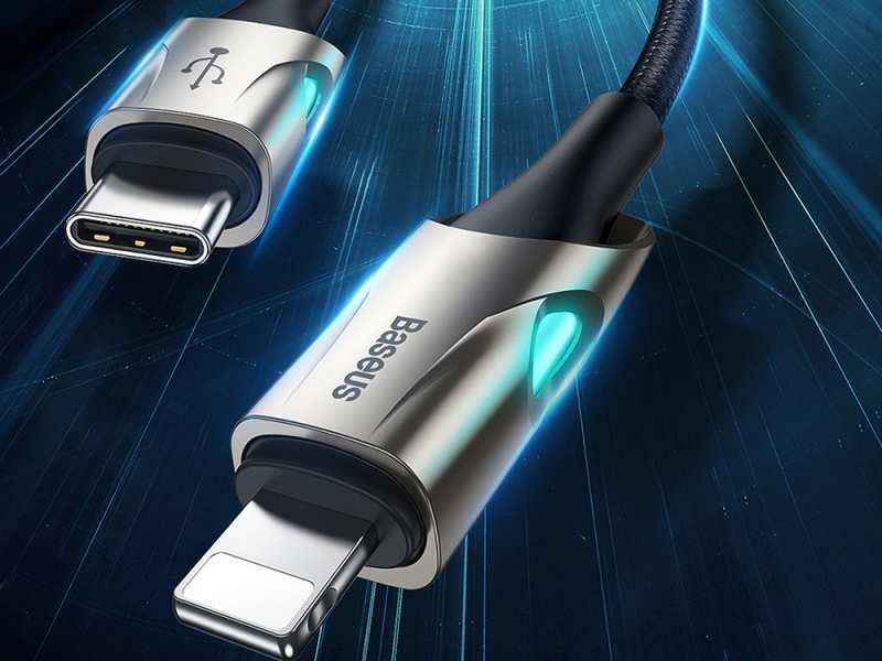 کابل شارژ سریع تایپ سی به لایتنینگ بیسوس Baseus Fish Eye Type-C to Lightning Cable 1M