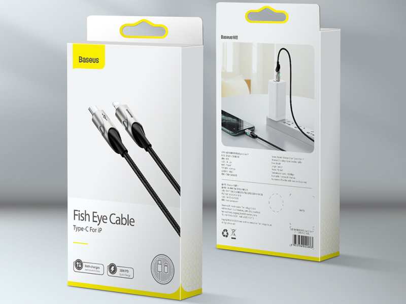 کابل شارژ سریع تایپ سی به لایتنینگ بیسوس Baseus Fish Eye Type-C to Lightning Cable 1M