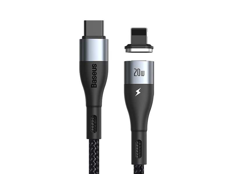 کابل آهنربایی تایپ سی به لایتنینگ سریع بیسوس Baseus Zinc Magnetic Type-C to iP PD 20W Cable 2m