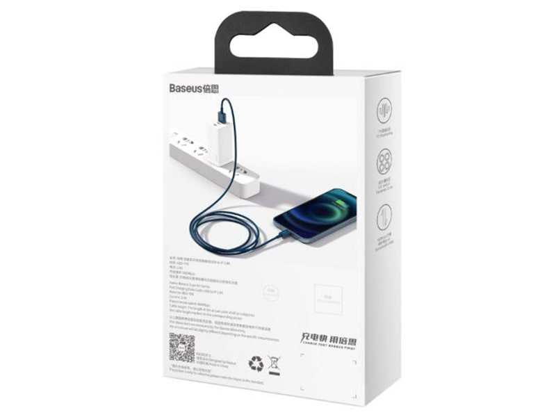 کابل شارژ سریع و انتقال داده یک متری لایتنینگ بیسوس Baseus superior series fast charging 1m cable 2.4A