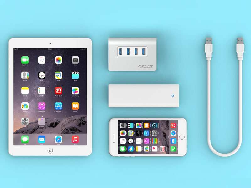 هاب یو اس بی 4 پورت یو اس بی 3.0 اوریکو Orico M3H4 Aluminum Alloy 4 Port USB3.0 HUB