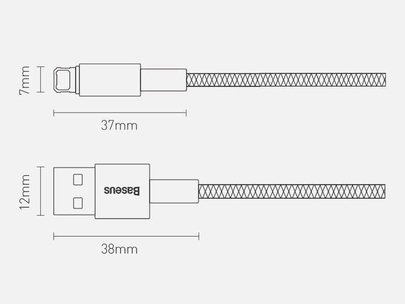 کابل شارژ سریع لایتنینگ بیسوس Baseus Tungsten Gold Fast Charging Data Cable 1m CALWJ-01