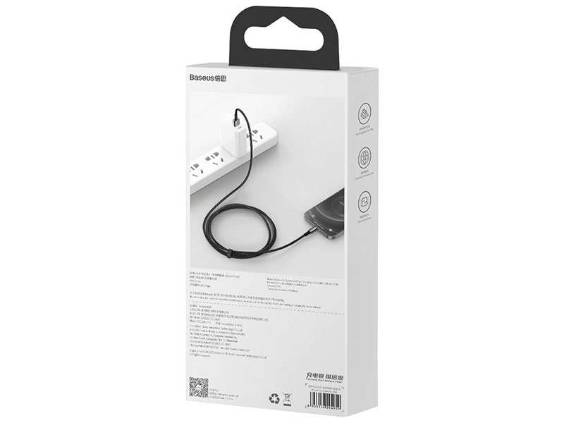 کابل شارژ سریع لایتنینگ بیسوس Baseus Tungsten Gold Fast Charging Data Cable 1m CALWJ-01