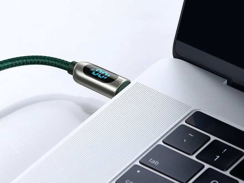کابل شارژ سریع دوسر تایپ سی 100 وات بیسوس Baseus Display Fast Charging Data Cable 1m CATSK-B01 100w