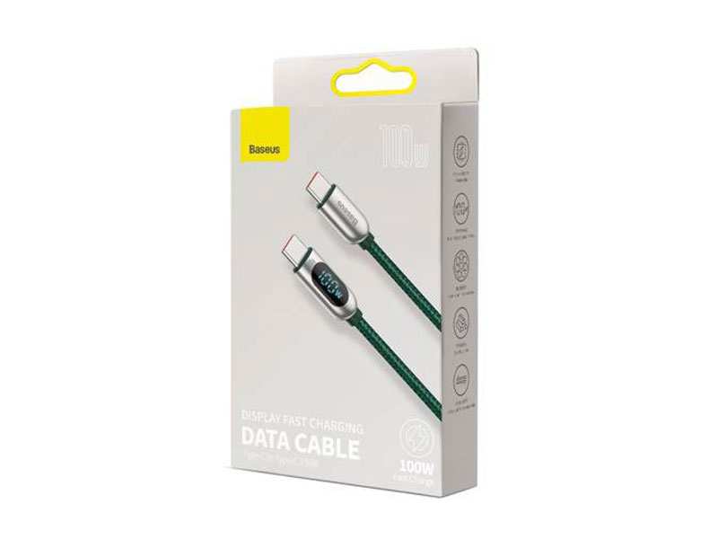 کابل شارژ سریع دوسر تایپ سی 100 وات بیسوس Baseus Display Fast Charging Data Cable 1m CATSK-B01 100w