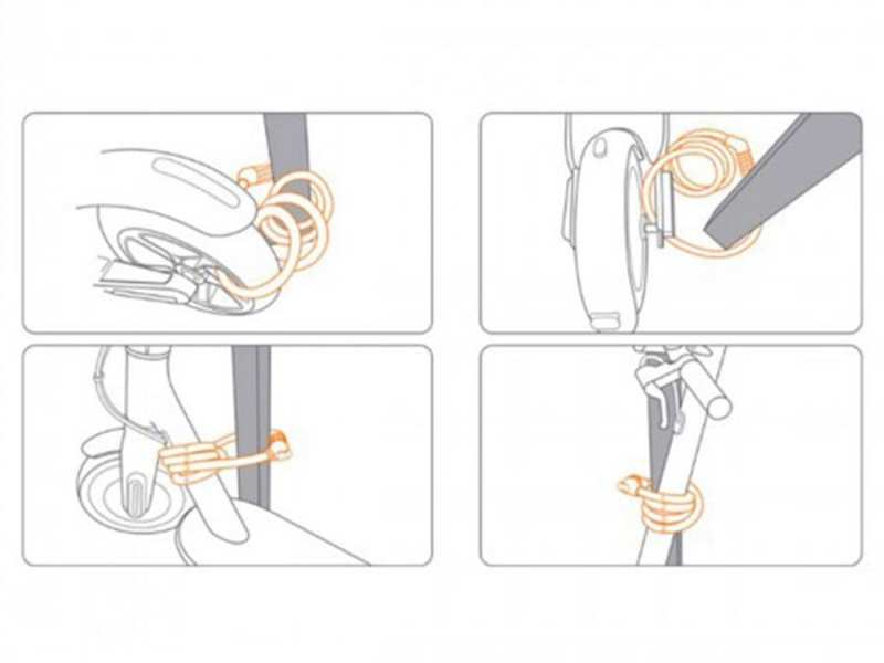 کابل و قفل رمزی اسکوتر و دوچرخه شیائومی Xiaomi Ninebot PJ02MMS Password Lock For KickScooters