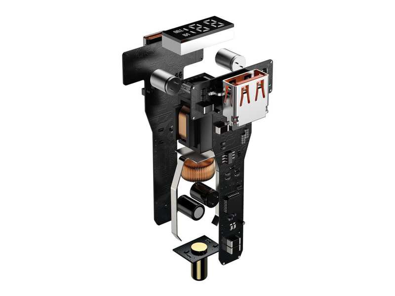 شارژر فندکی فست شارژ ماشین دو پورت 100 وات بیسوس CCZX-01