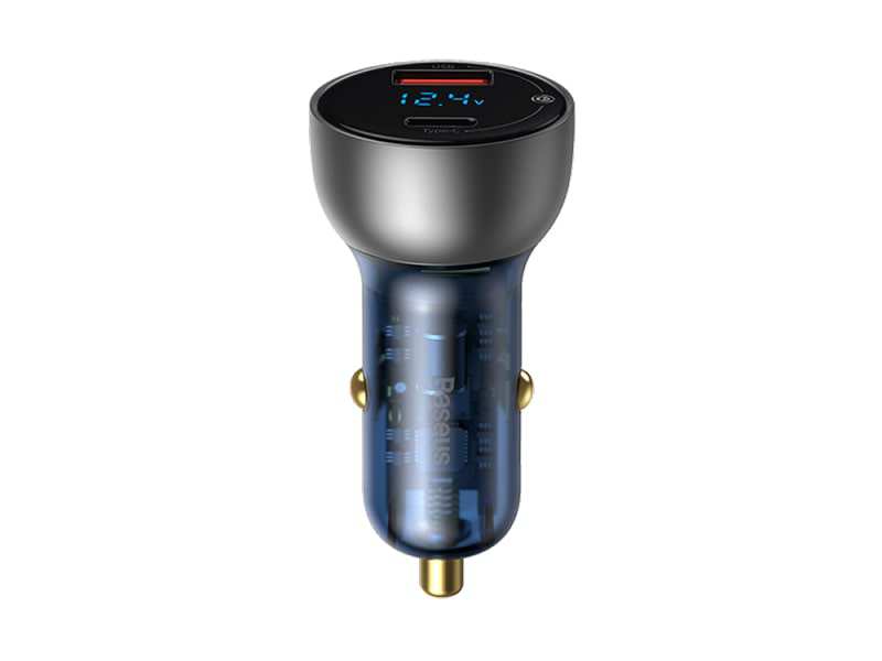 شارژر فندکی فست شارژ ماشین دو پورت 100 وات بیسوس CCZX-01