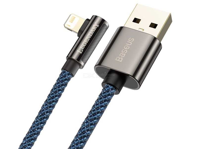 کابل شارژ و انتقال داده لایتنینگ بیسوس Baseus Legend Elbow iP Cable 1m 2.4A CALCS-01