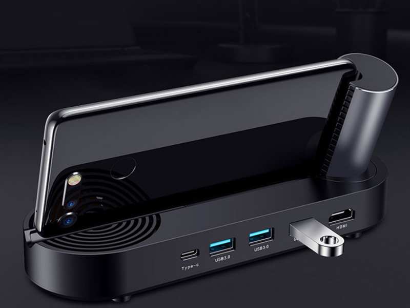 داک شارژ تایپ سی چند کاره راک Rock Cloud-on Type-C Docking Station RCB0652