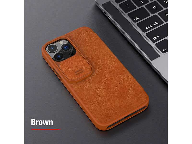 کیف چرمی نیلکین آیفون 13 پرومکس Nillkin Qin Leather Case iPhone 13 Pro Max