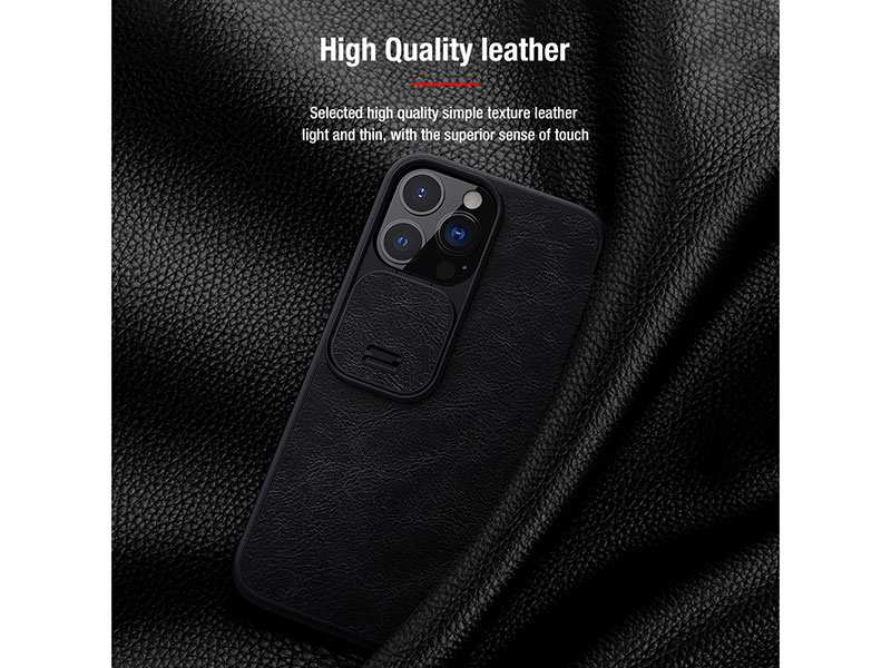 کیف چرمی نیلکین آیفون 13 پرومکس Nillkin Qin Leather Case iPhone 13 Pro Max