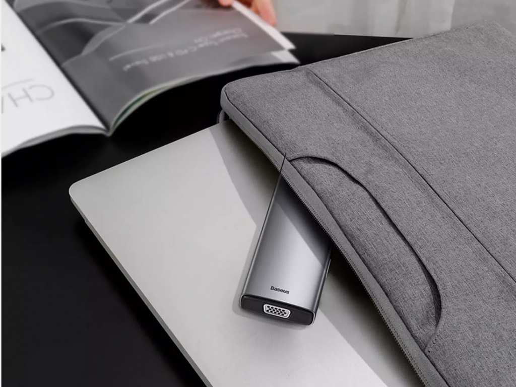 هاب تایپ سی 11 پورت بیسوس Baseus Metal Gleam 11 in 1 Multifunctional Type-C HUB 100W CAHUB-CT0G