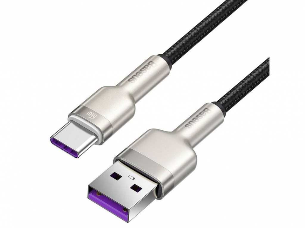 کابل تایپ سی شارژر سریع 66 وات بیسوس Baseus Cafule Series Metal Data Cable USB to Type-C 2m CAKF000101