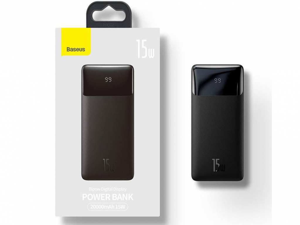 پاور بانک شارژ سریع  15 وات بیسوس Baseus Bipow Digital Display 20000mAh Power Bank PPDML-J01