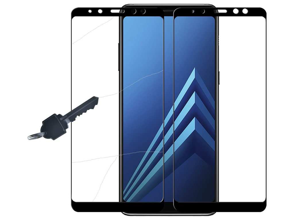 گلس و محافظ تمام صفحه Mletubl Full Glass For Samsung A8 2018/A530F