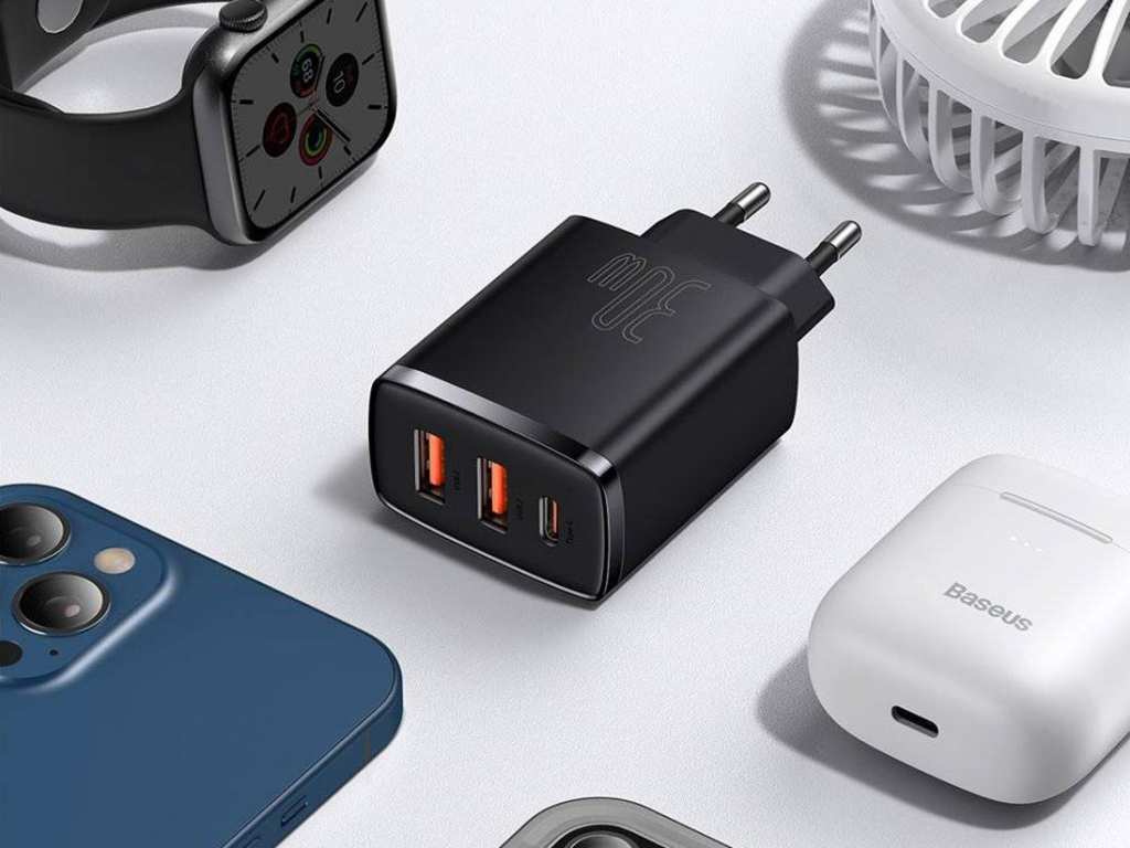 شارژر دیواری فست بیسوس 30 وات Baseus Compact Quick Charger 2U+C EU CCXJ-E01