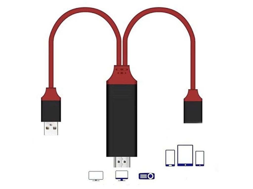 کابل اچ دی ام آی و شارژر ارلدام Earldom USB To HDMI HDTV Cable ET-W8