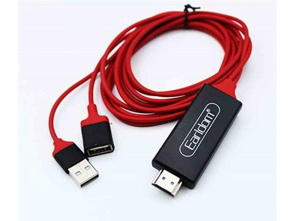 کابل اچ دی ام آی و شارژر ارلدام Earldom USB To HDMI HDTV Cable ET-W8