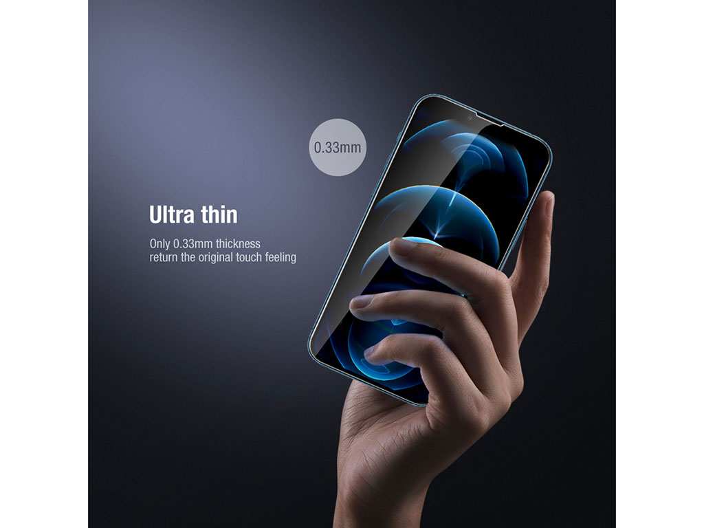 محافظ صفحه نمایش شیشه ای و محافظ لنز نیلکین آیفون 13 پرومکس Nillkin Apple iPhone 13 Pro Max 2-in-1 HD full screen tempered glass