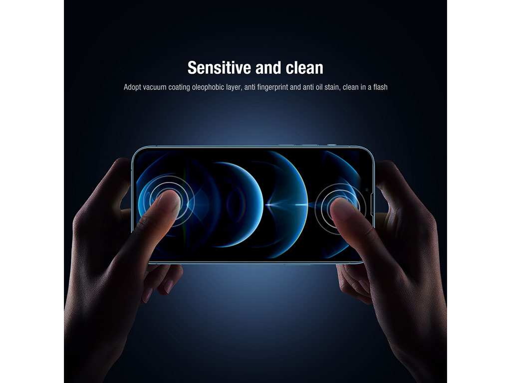 محافظ صفحه نمایش شیشه ای و محافظ لنز نیلکین آیفون 13 پرومکس Nillkin Apple iPhone 13 Pro Max 2-in-1 HD full screen tempered glass