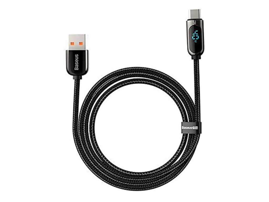 کابل تایپ‌سی به یو‌اس‌بی شارژ سریع بیسوس Baseus Display Fast Charging Data Cable 1m 5A CATSK-01