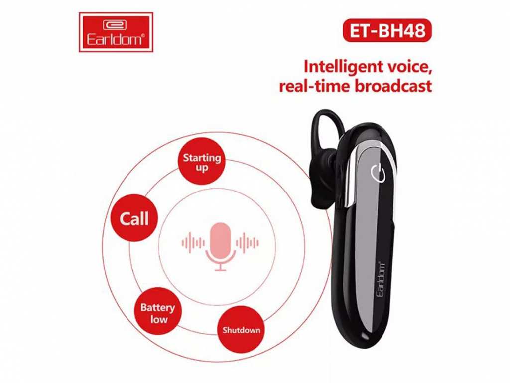 هندزفری بلوتوث تک‌گوش ارلدام Earldom Single Ear Wireless Earphone ET-BH48