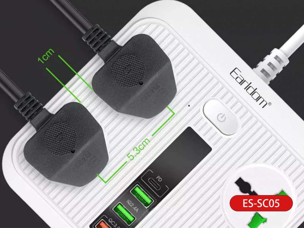 چندراهی هوشمند ارلدام Earldom Multiport Smart Power Outlet 3000W 5V/3A ES-SC05