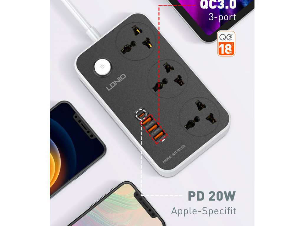 چند راهی برق الدنیو LDNIO Power Socket SC3412
