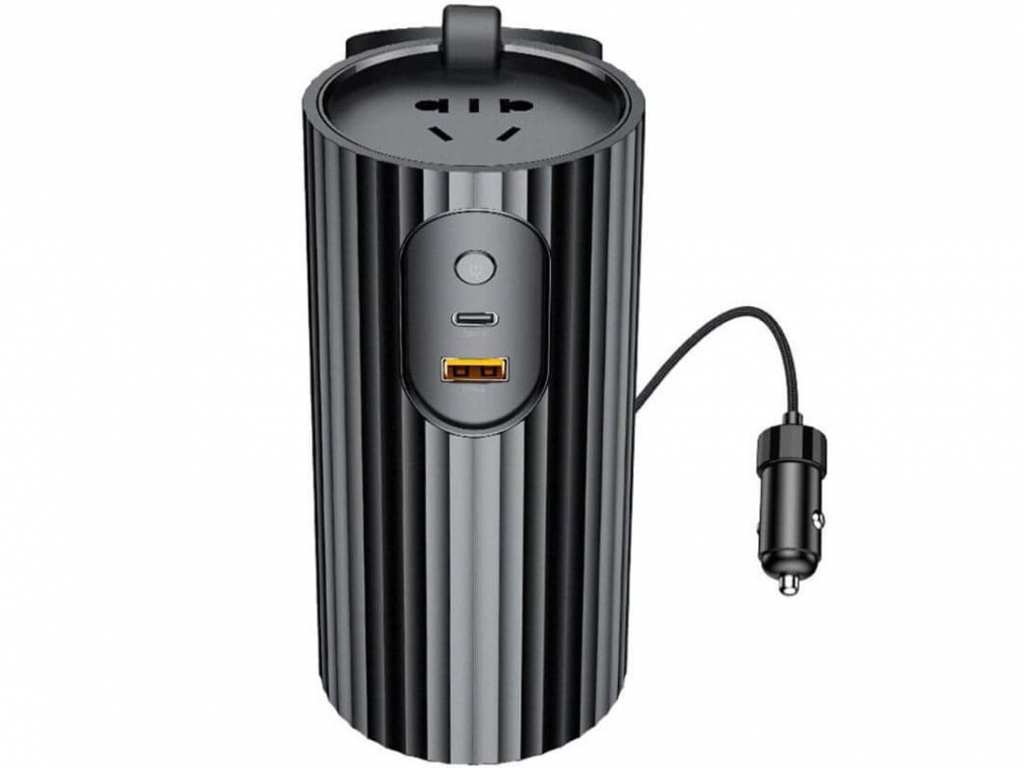 اینورتر خودرو 110 وات و شارژر فندکی فست شارژ تایپ سی ماشین راک RCC0158 - تصویر 7