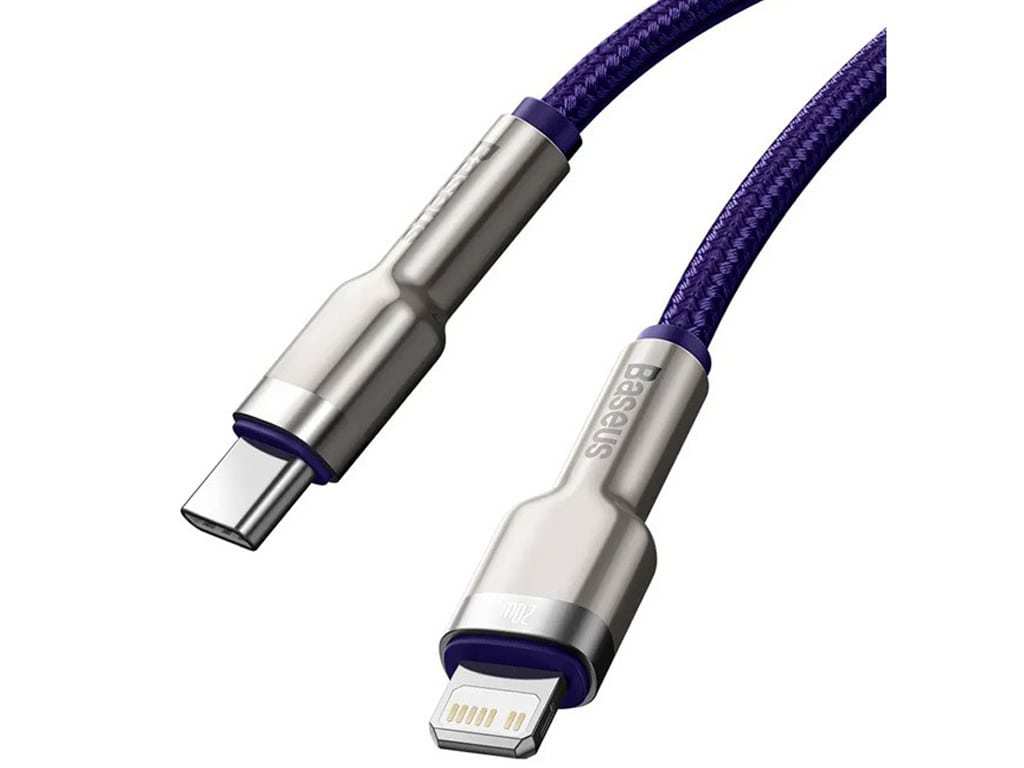 کابل شارژ سریع  تایپ‎سی به لایتنینگ 2 متری بیسوس Baseus Cafule Series Metal Data Cable Type-C to iP PD 20W CATLJK-B01