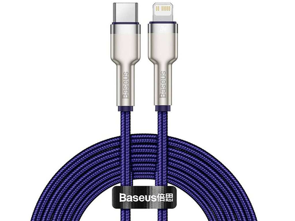 کابل شارژ سریع  تایپ‎سی به لایتنینگ 2 متری بیسوس Baseus Cafule Series Metal Data Cable Type-C to iP PD 20W CATLJK-B01