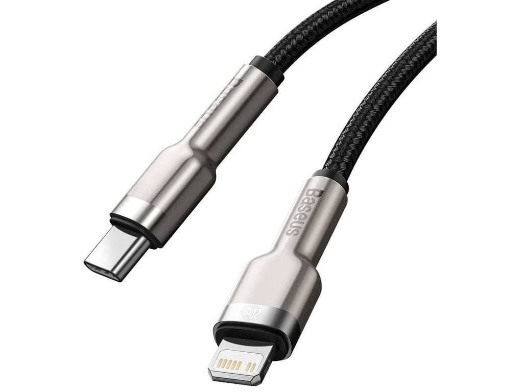 کابل شارژ سریع  تایپ‎سی به لایتنینگ 2 متری بیسوس Baseus Cafule Series Metal Data Cable Type-C to iP PD 20W CATLJK-B01