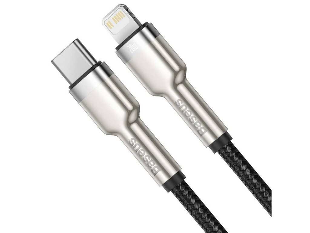 کابل شارژ سریع  تایپ‎سی به لایتنینگ 2 متری بیسوس Baseus Cafule Series Metal Data Cable Type-C to iP PD 20W CATLJK-B01